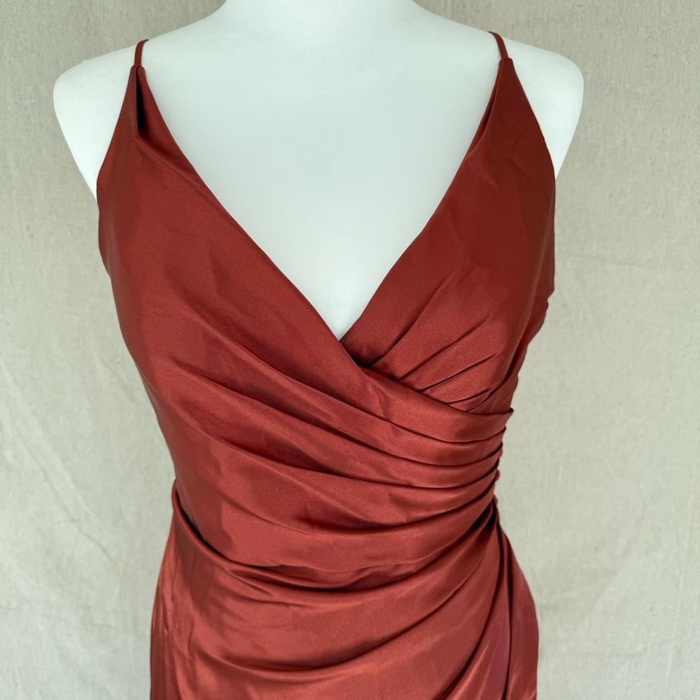 NWT Galina Signature Size 10 V Neck Faux Wrap Bridesmaid Dress